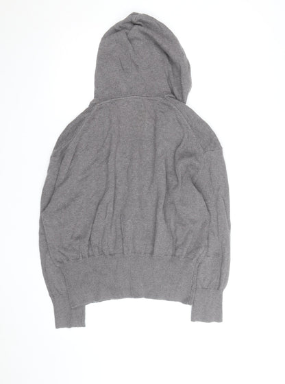 BAM Women's Grey Hooded Wrap Cardigan Medium Soft Bamboo Blend