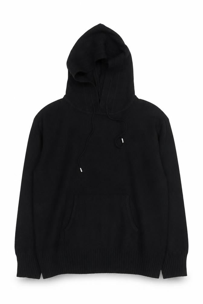 Marks and Spencer Men's Black Pullover Hoodie Medium Knit Cotton Blend