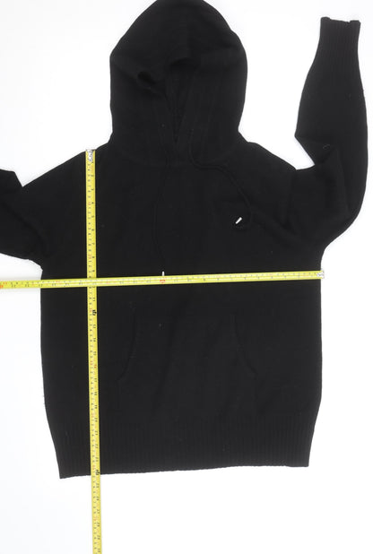 Marks and Spencer Men's Black Pullover Hoodie Medium Knit Cotton Blend