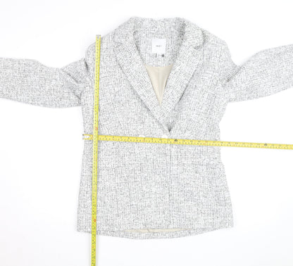 Next Women’s Grey Tweed Blazer Size 12 Workwear Classic Jacket