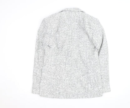 Next Women’s Grey Tweed Blazer Size 12 Workwear Classic Jacket