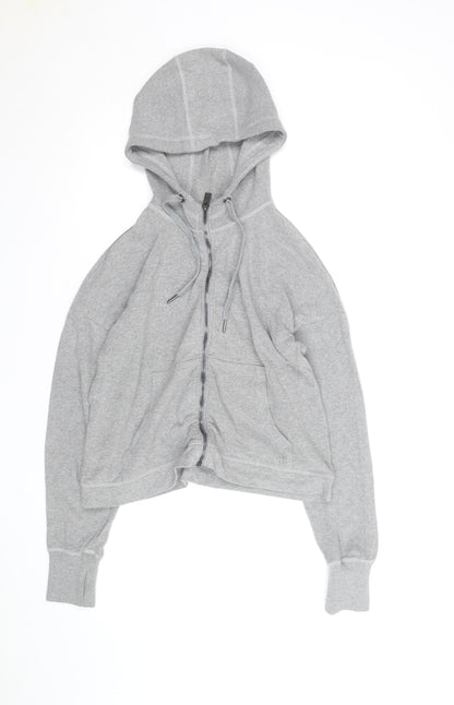 Sweaty Betty Women Grey Full Zip Hoodie Size S Cotton Blend
