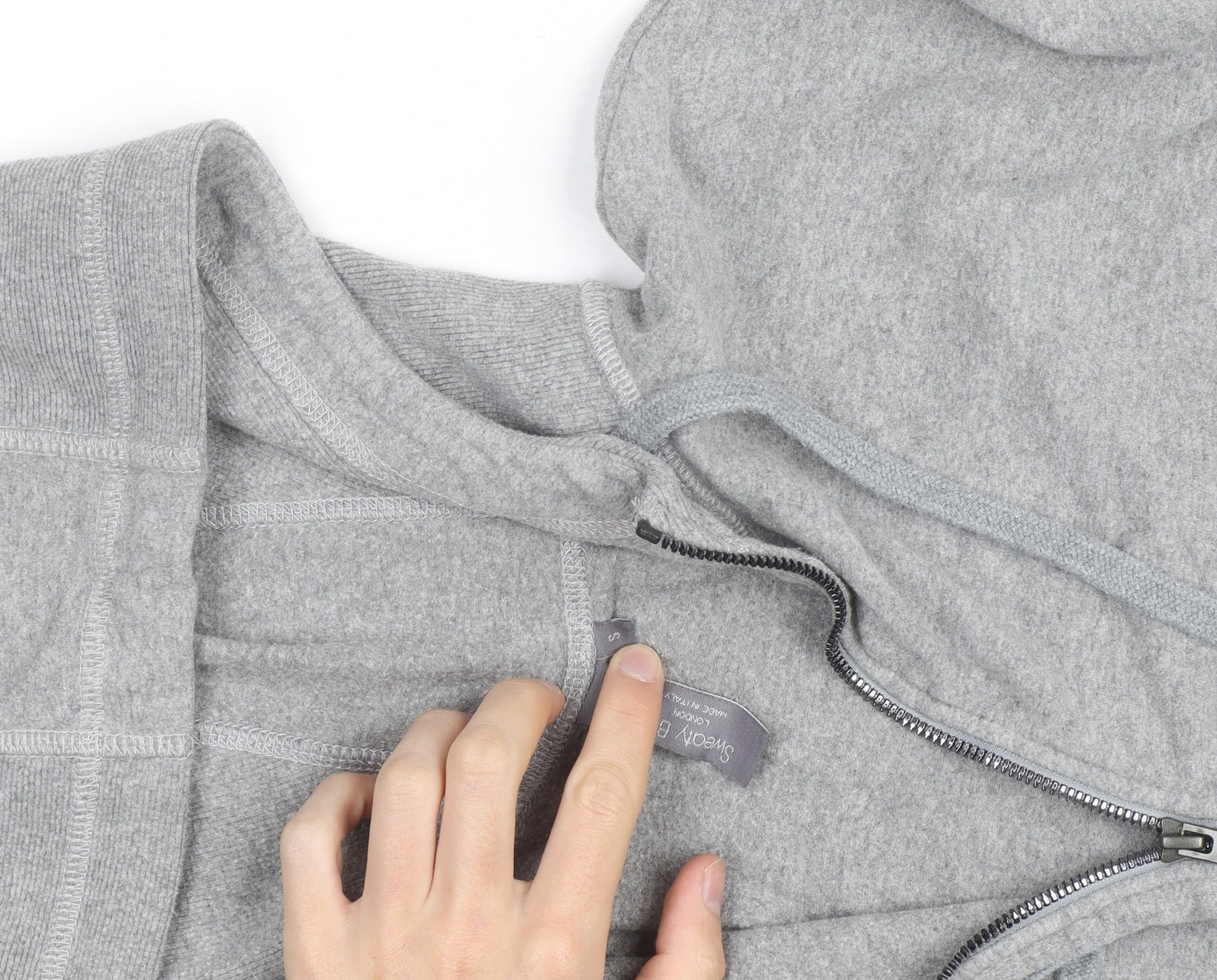 Sweaty Betty Women Grey Full Zip Hoodie Size S Cotton Blend