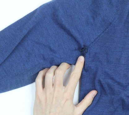 Marks and Spencer Men's Blue Wool Crew Neck Jumper Size M