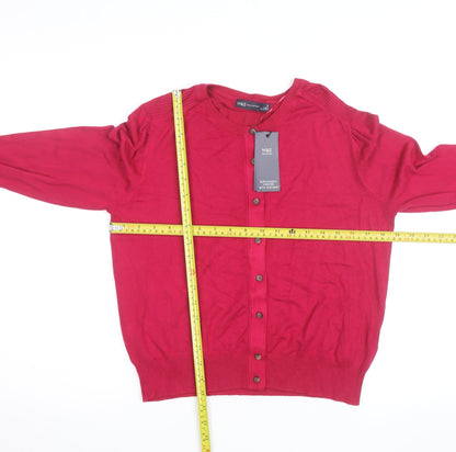 Marks and Spencer Women Cerise Cardigan Size 12 Viscose Knit