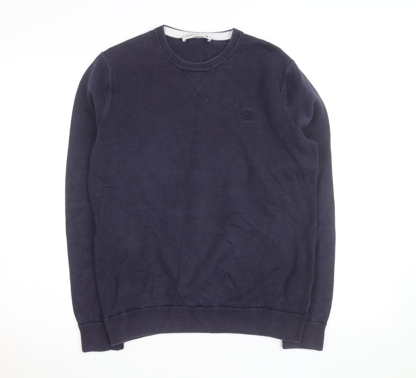 Pringle of Scotland Men's Blue Cotton Crew Neck Jumper Size M