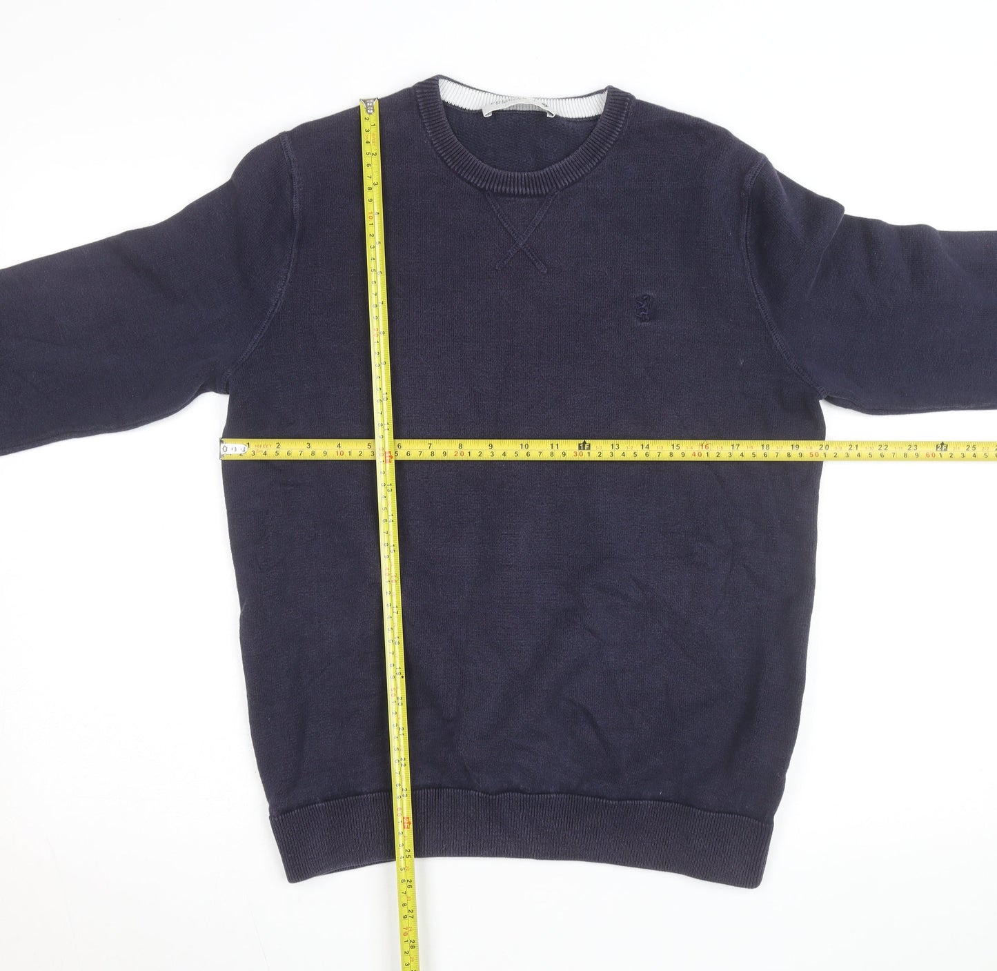 Pringle of Scotland Men's Blue Cotton Crew Neck Jumper Size M