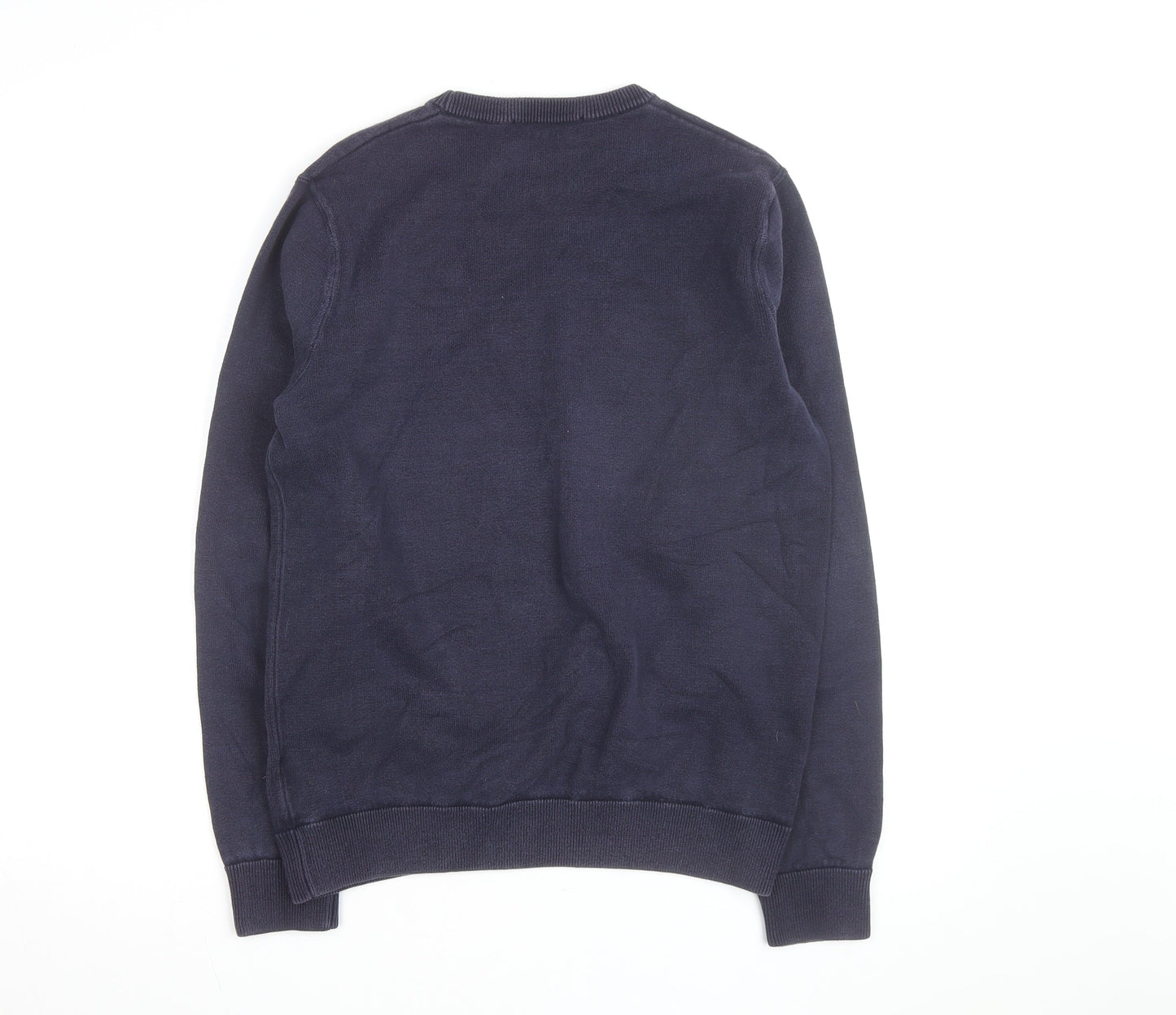 Pringle of Scotland Men's Blue Cotton Crew Neck Jumper Size M