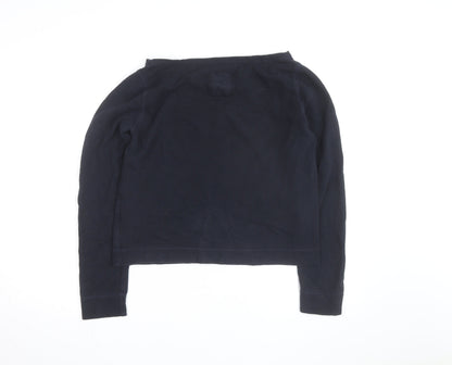 Gilly Hicks Womens Navy Blue Long Sleeve Pullover Sweatshirt L Bondi Beach Club