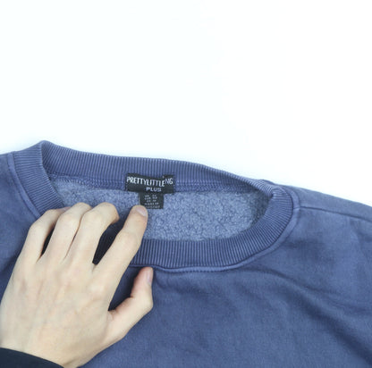 PrettyLittleThing Plus Women's Blue Pullover Sweatshirt UK 18