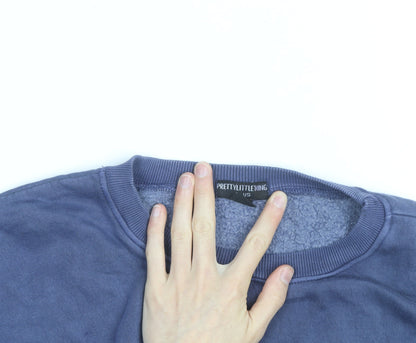 PrettyLittleThing Plus Women's Blue Pullover Sweatshirt UK 18