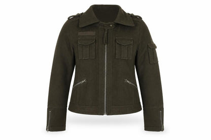 Label Lab Women Brown Wool Military Jacket Size 6
