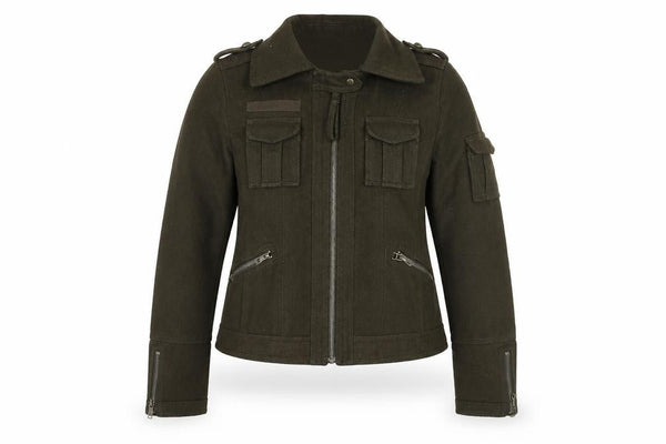 Label Lab Women Brown Wool Military Jacket Size 6