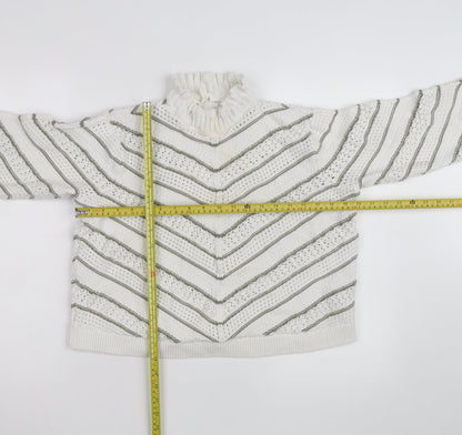 Marks & Spencer Per Una Women White Roll Neck Knit Jumper Size 18
