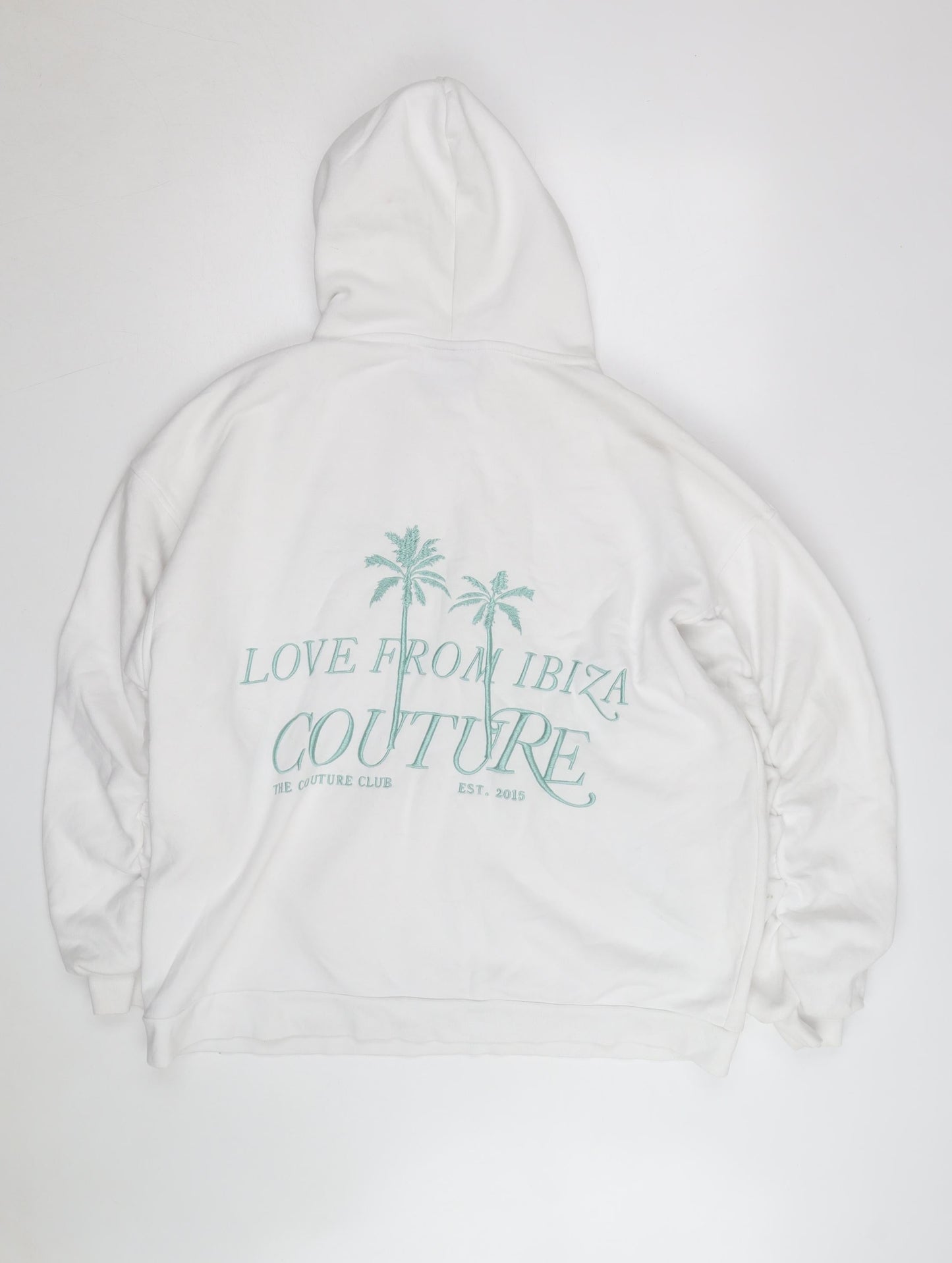 Couture Club Men's White Pullover Hoodie S Graphic Embroidered