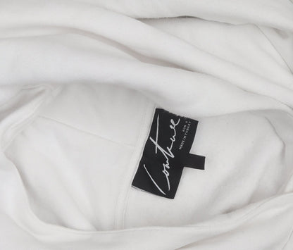 Couture Club Men's White Pullover Hoodie S Graphic Embroidered