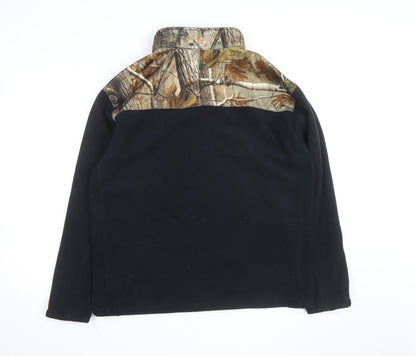 Habit Men's Black Camo Fleece Active Jacket Size L Regular Fit