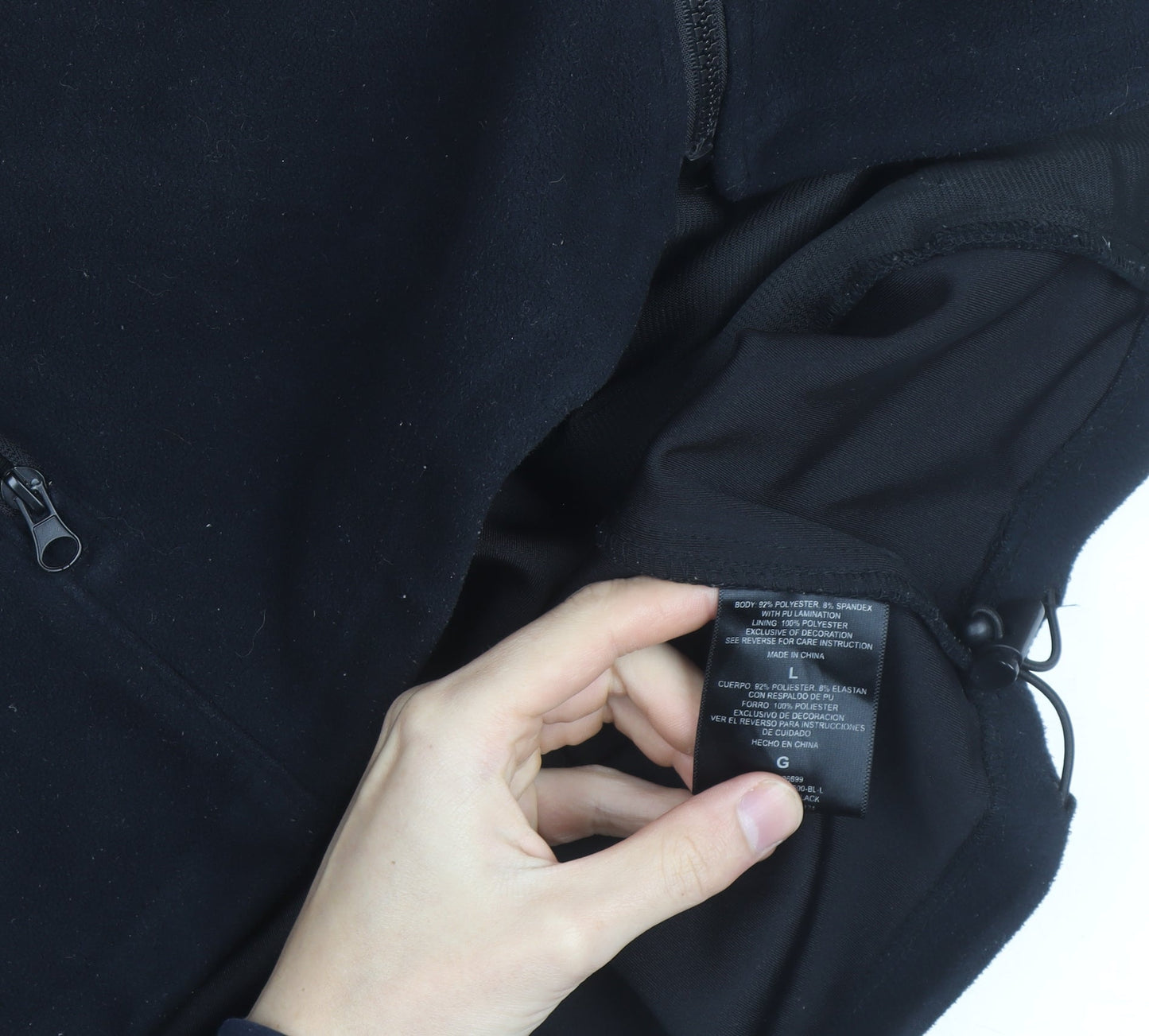 Habit Men's Black Camo Fleece Active Jacket Size L Regular Fit