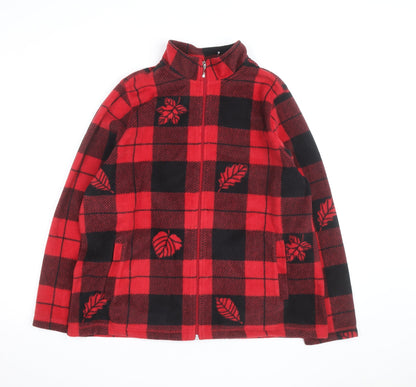 Breckenridge Men's Red Check Fleece Jacket XL Full Zip Autumn Winter