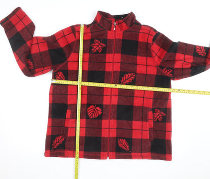 Breckenridge Men's Red Check Fleece Jacket XL Full Zip Autumn Winter