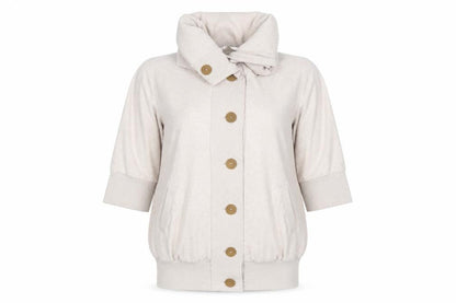 New Look Women Beige Cotton Blend Cowl Neck Button Cardigan Size 14