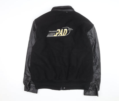 Canada Sportswear Men’s Black Varsity Jacket XL Wool Leather Trim