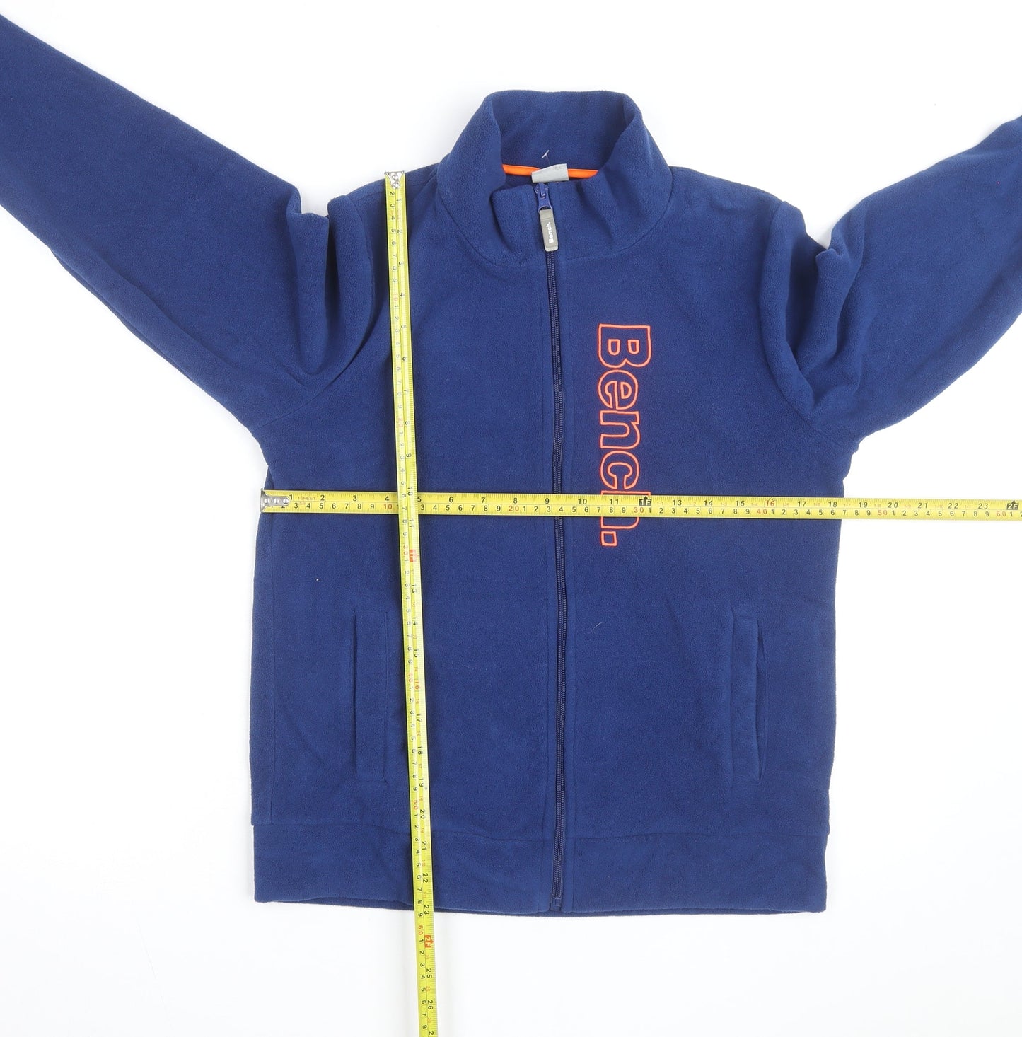 Bench Mens Blue Fleece Full Zip Track Jacket Size 13/14 Polyester