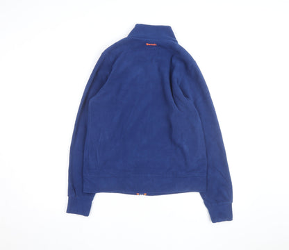 Bench Mens Blue Fleece Full Zip Track Jacket Size 13/14 Polyester