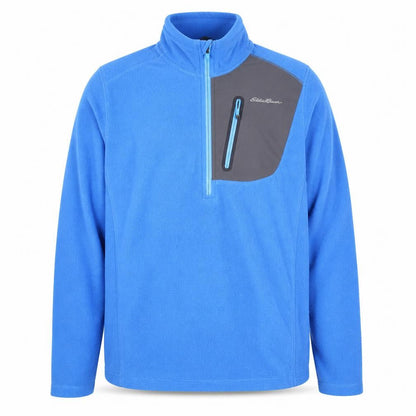 Eddie Bauer Men's Blue XL 1/4 Zip Fleece Sweatshirt Pullover