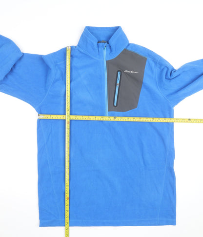 Eddie Bauer Men's Blue XL 1/4 Zip Fleece Sweatshirt Pullover