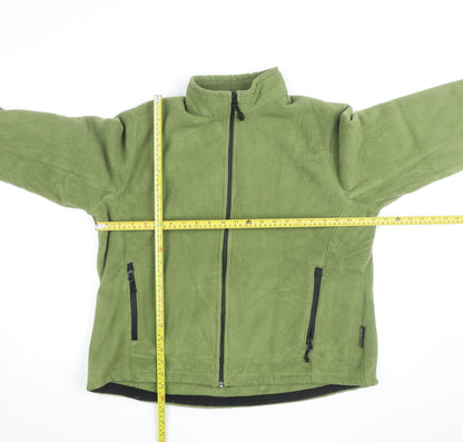 Eddie Bauer Women's Green Fleece Full Zip Hiking Jacket Size XL