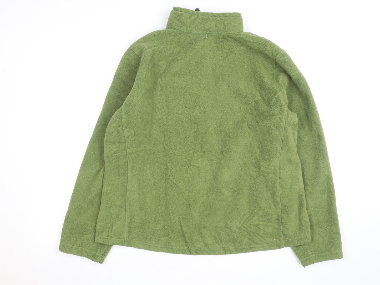 Eddie Bauer Women's Green Fleece Full Zip Hiking Jacket Size XL