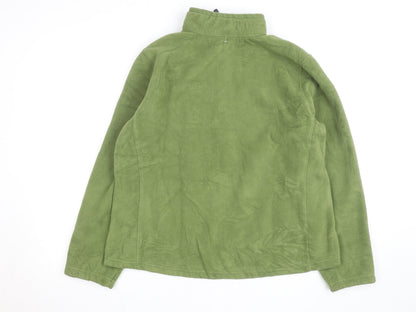 Eddie Bauer Women's Green Fleece Full Zip Hiking Jacket Size XL