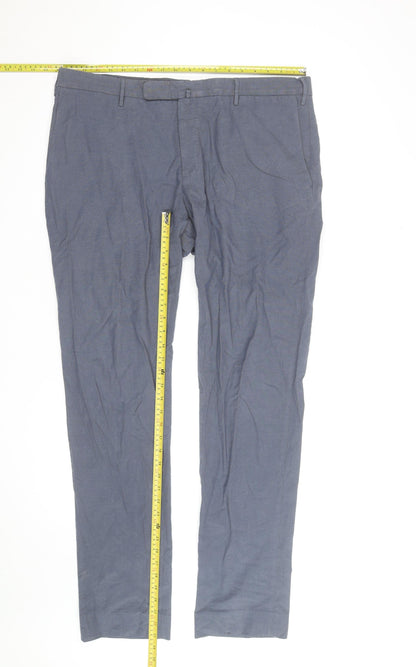 Incotex Men's Grey Slim Fit Chino Trousers Size 56