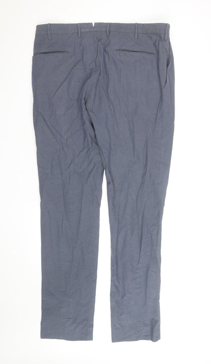 Incotex Men's Grey Slim Fit Chino Trousers Size 56