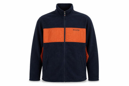 Chaps Men's Navy and Orange Full Zip Fleece Sweatshirt Size L