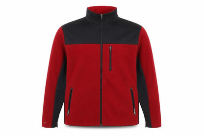 Eddie Bauer Mens Red Black Fleece Full Zip Sweatshirt XL Tall