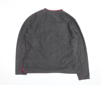 Disney Men's Grey Mickey Mouse Fleece Sweatshirt L Crew Neck Pullover