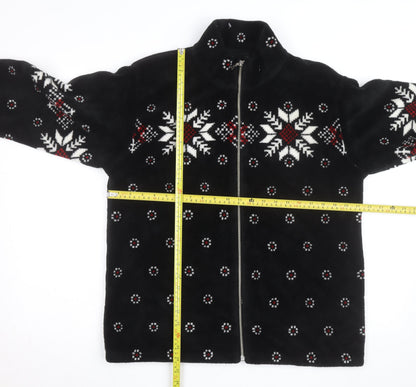 Barrage Men’s Black Snowflake Fleece Jacket L Winter Zip Up