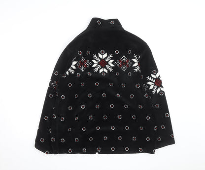 Barrage Men’s Black Snowflake Fleece Jacket L Winter Zip Up