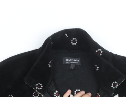 Barrage Men’s Black Snowflake Fleece Jacket L Winter Zip Up