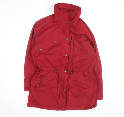 Eddie Bauer Men's Red Parka Jacket Size M Water Resistant Lined