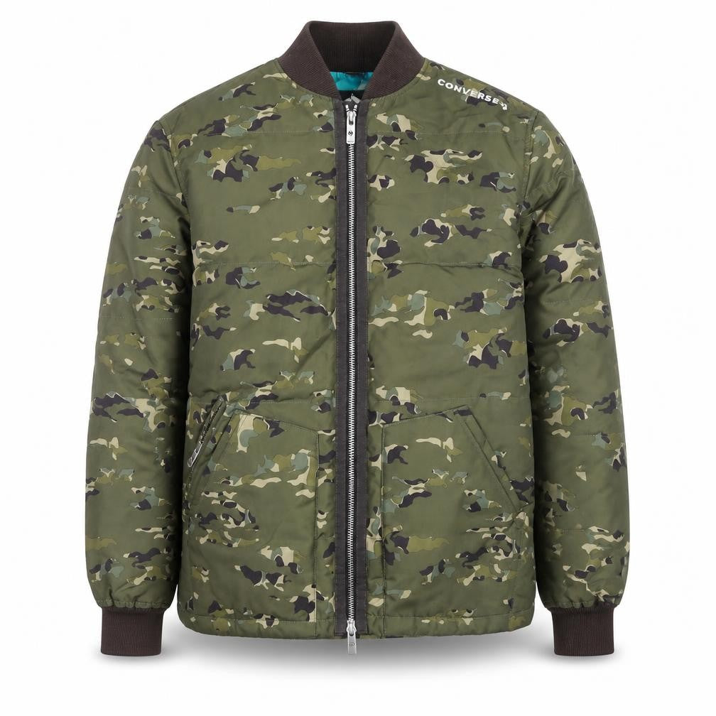 Converse Men's Green Camouflage Bomber Jacket XS Polyester