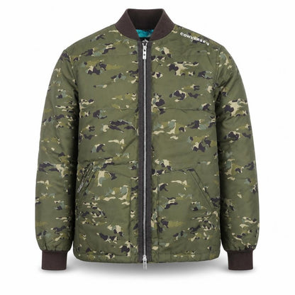 Converse Men's Green Camouflage Bomber Jacket XS Polyester
