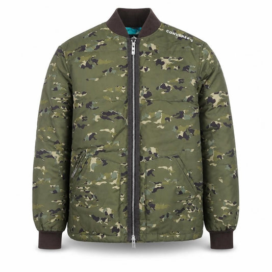 Converse Men's Green Camouflage Bomber Jacket XS Polyester