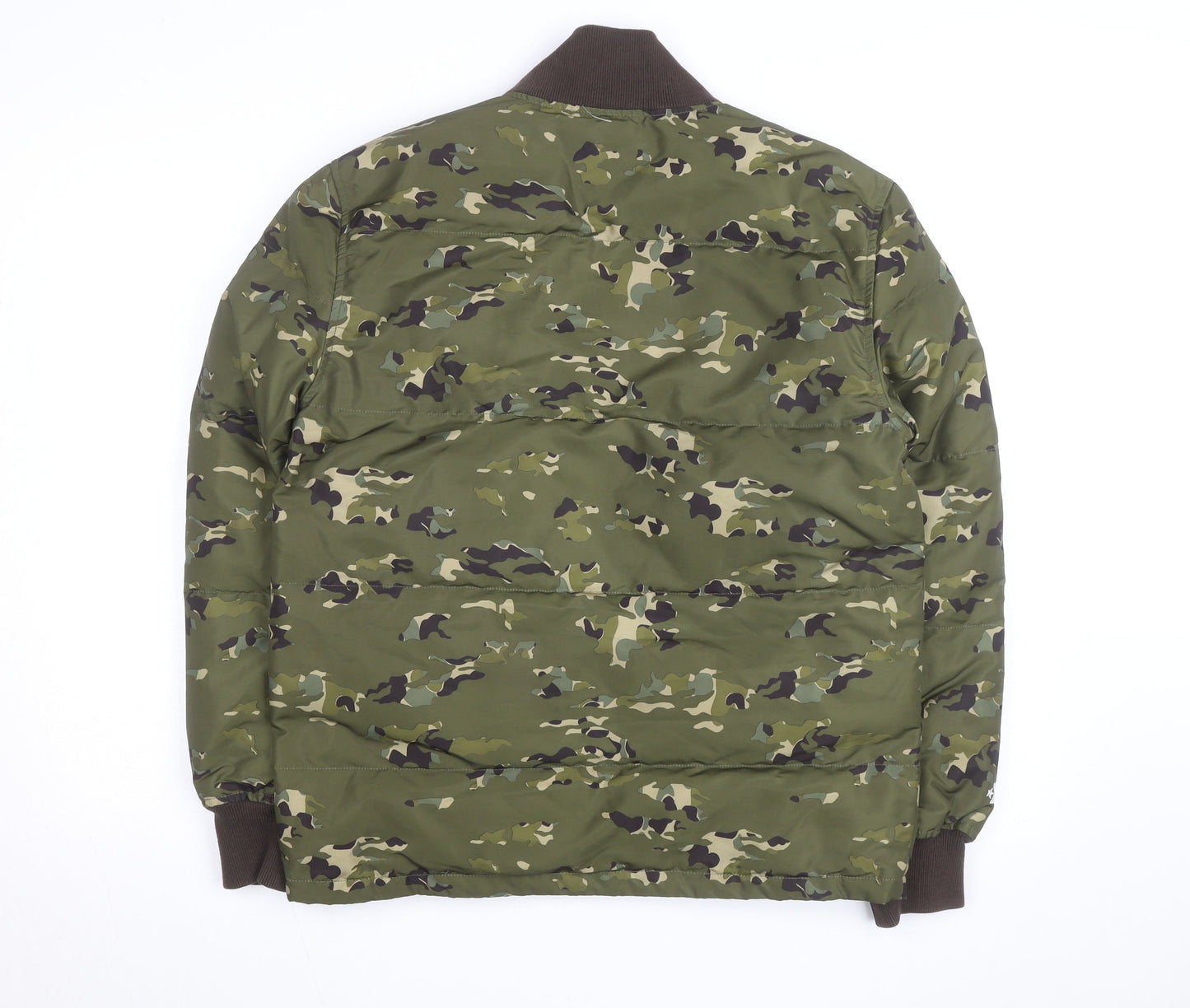 Converse Men's Green Camouflage Bomber Jacket XS Polyester