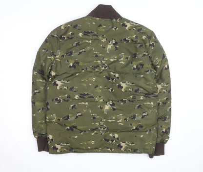 Converse Men's Green Camouflage Bomber Jacket XS Polyester
