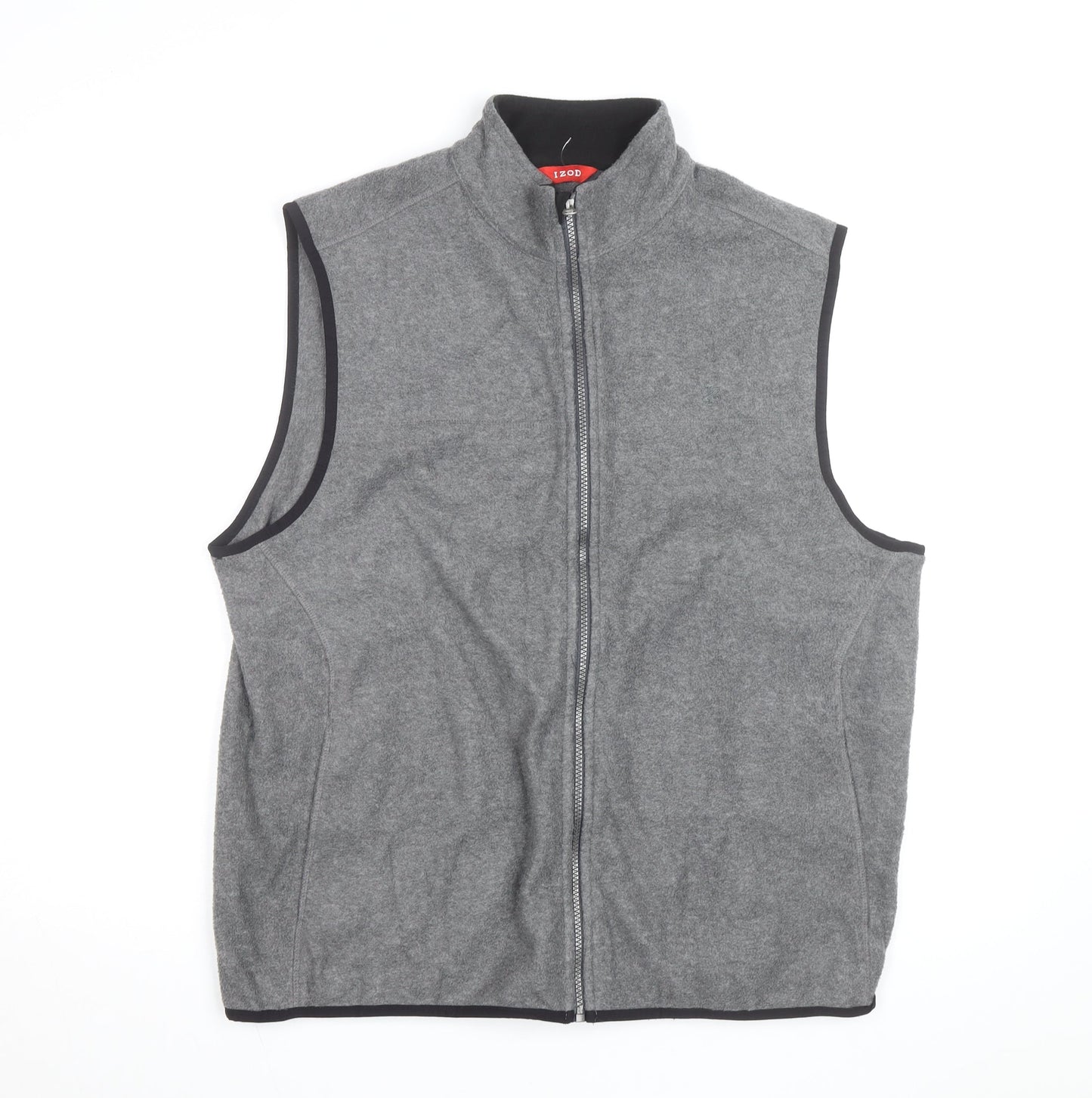 IZOD Mens Grey Fleece Bodywarmer Waistcoat L Zip Up Lightweight