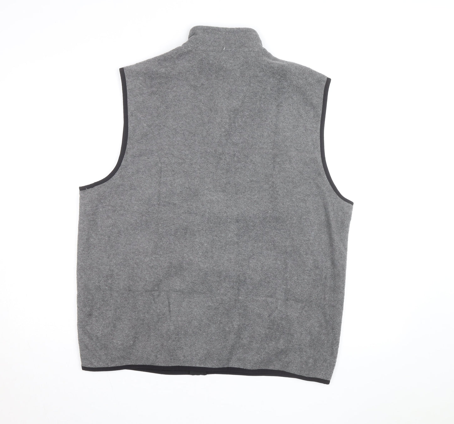 IZOD Mens Grey Fleece Bodywarmer Waistcoat L Zip Up Lightweight