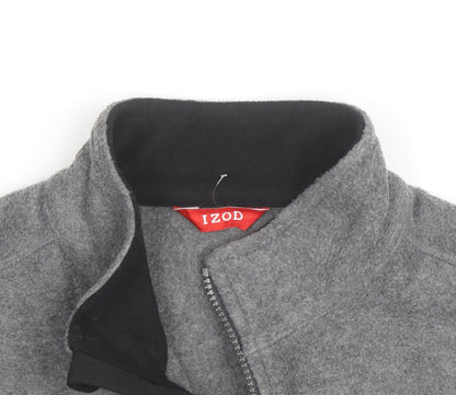 IZOD Mens Grey Fleece Bodywarmer Waistcoat L Zip Up Lightweight